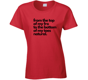Fro Natural Red Ladies T Shirt
